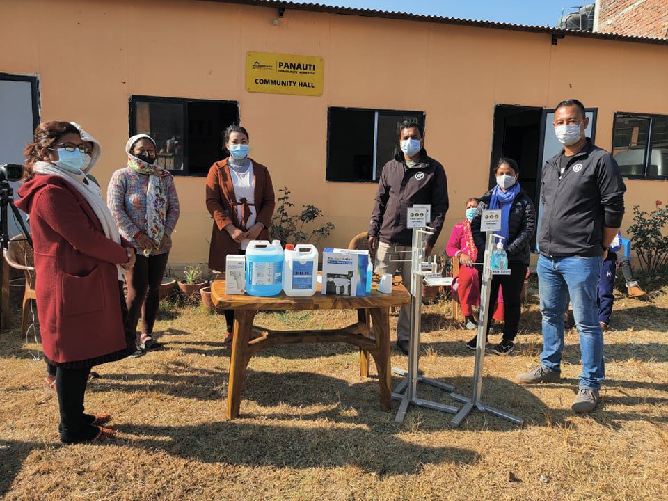 Sanitary equipment provided by Planetera being handed to the Community 